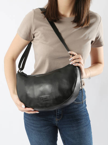 Cross Body Tas Cow Leder Basilic pepper Zwart cow BCOW71 ander zicht 1